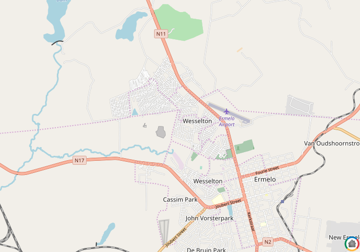Map location of Wesselton